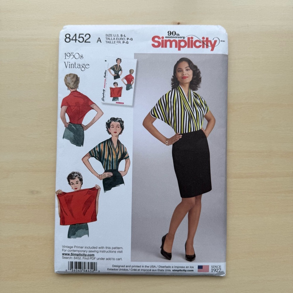 Simplicity 8452 Vintage 1950’s Sewing Pattern Uncut